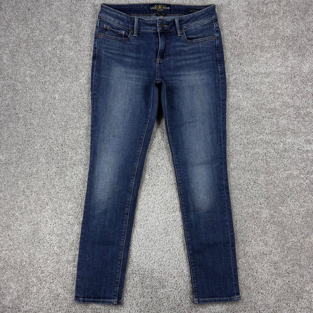 Lucky Brand Lolita Skinny Jeans Womens 6/28 Dark Wash Blue Mid Rise Denim